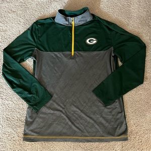 NFL Team Apparel GREEN BAY PACKERS TX3 Cool 1/4 Zip Pullover Shirt Jacket E11